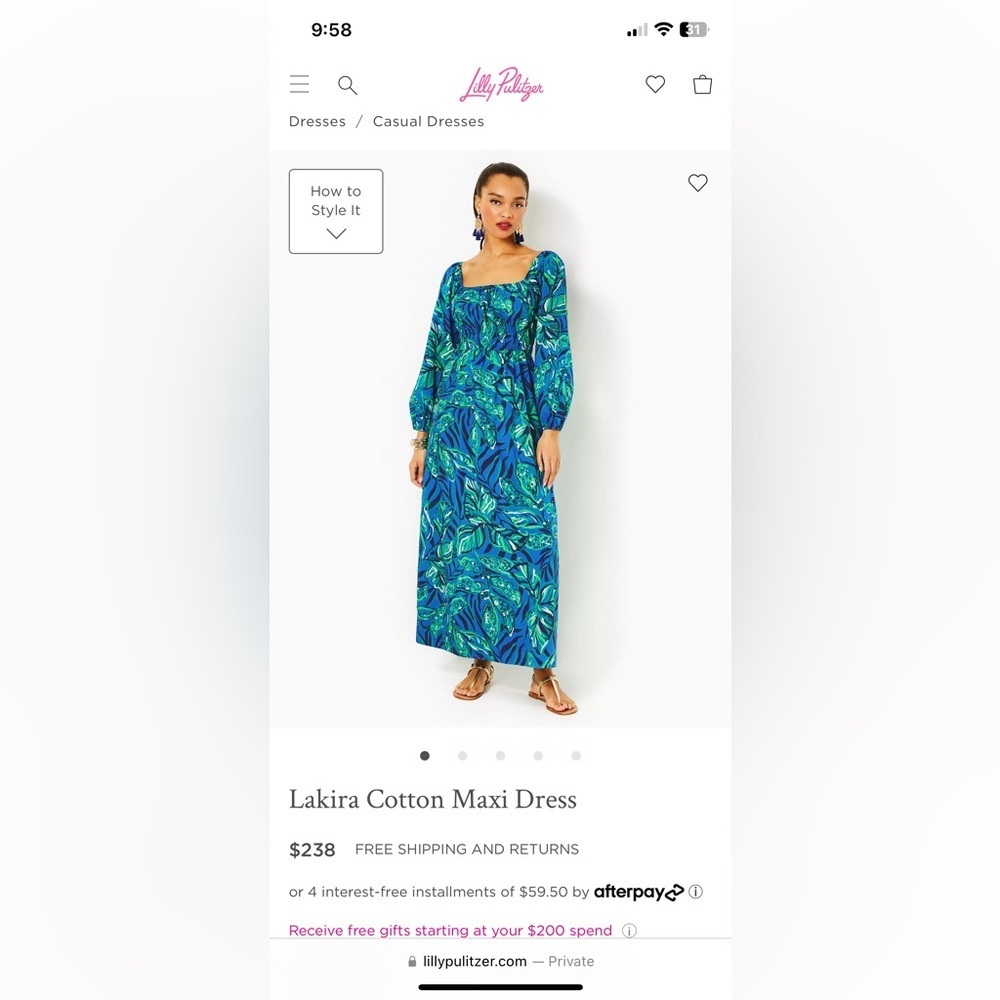 Lilly Pulitzer Lakira Maxi Dress Size XL